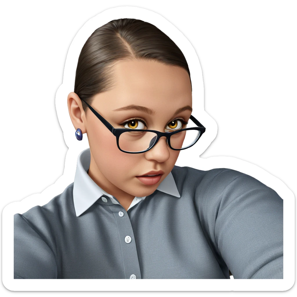girl in collared shirt sticker