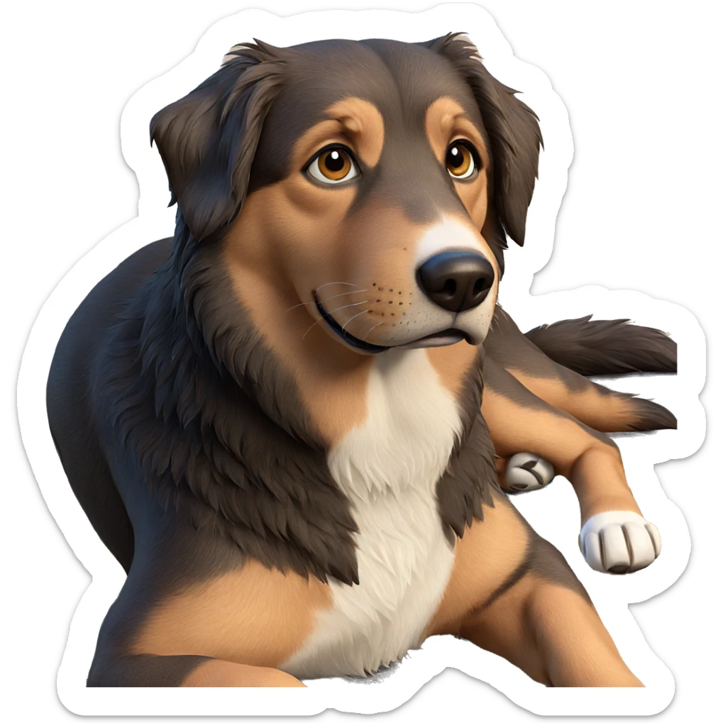 realistic brown eyed dog sticker