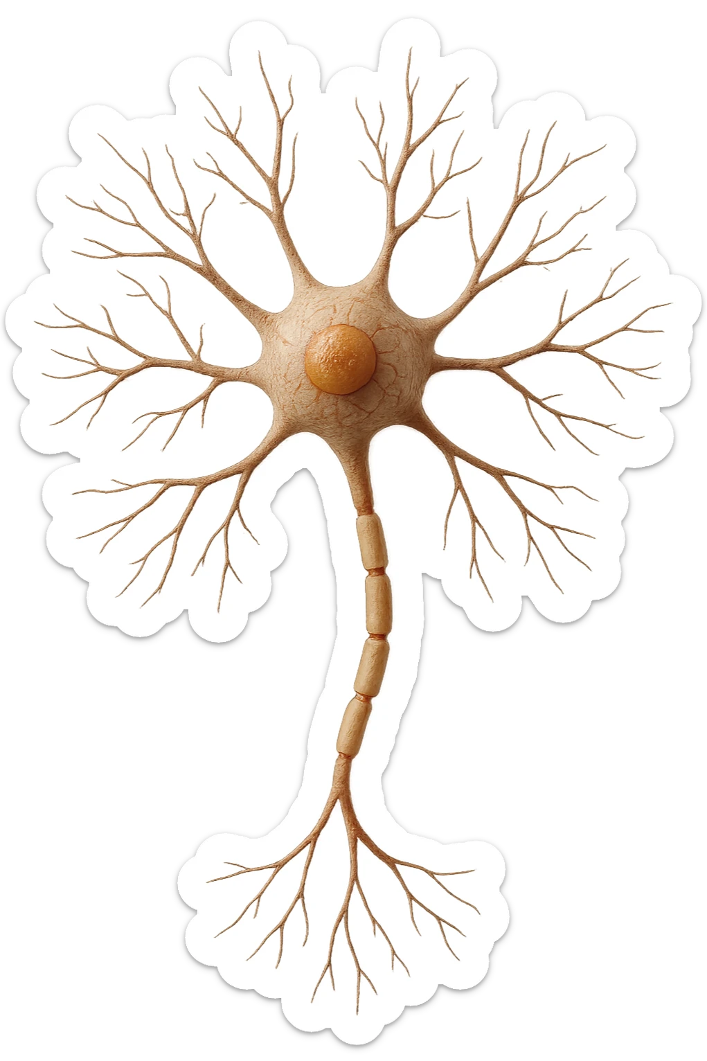 neurone umano anatomico fluttua in aria realistici in 4k sticker