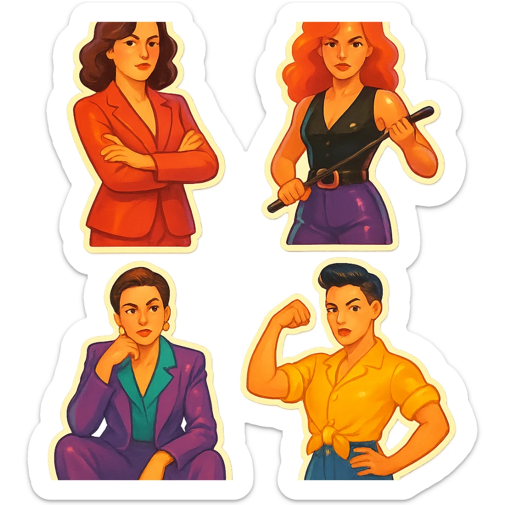 lesbian sticker pack - women who made it for women who love women - bossy dominative style, confident mood sticker