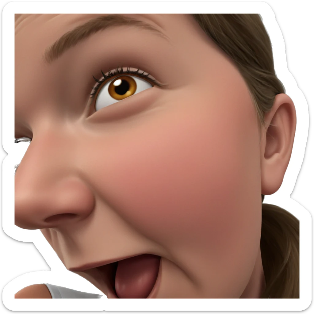 realistic solo portrait of girl sticker