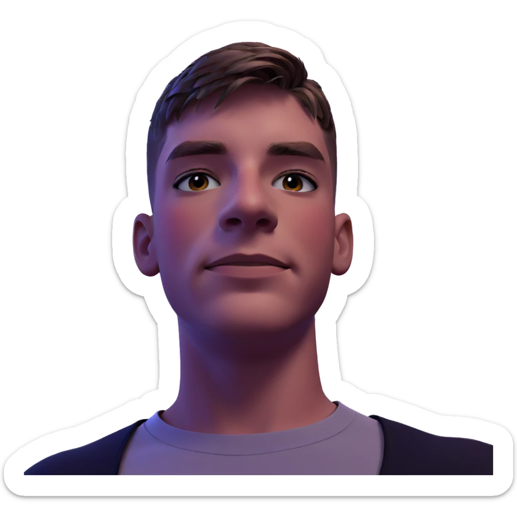 portrait of a short-haired boy sticker