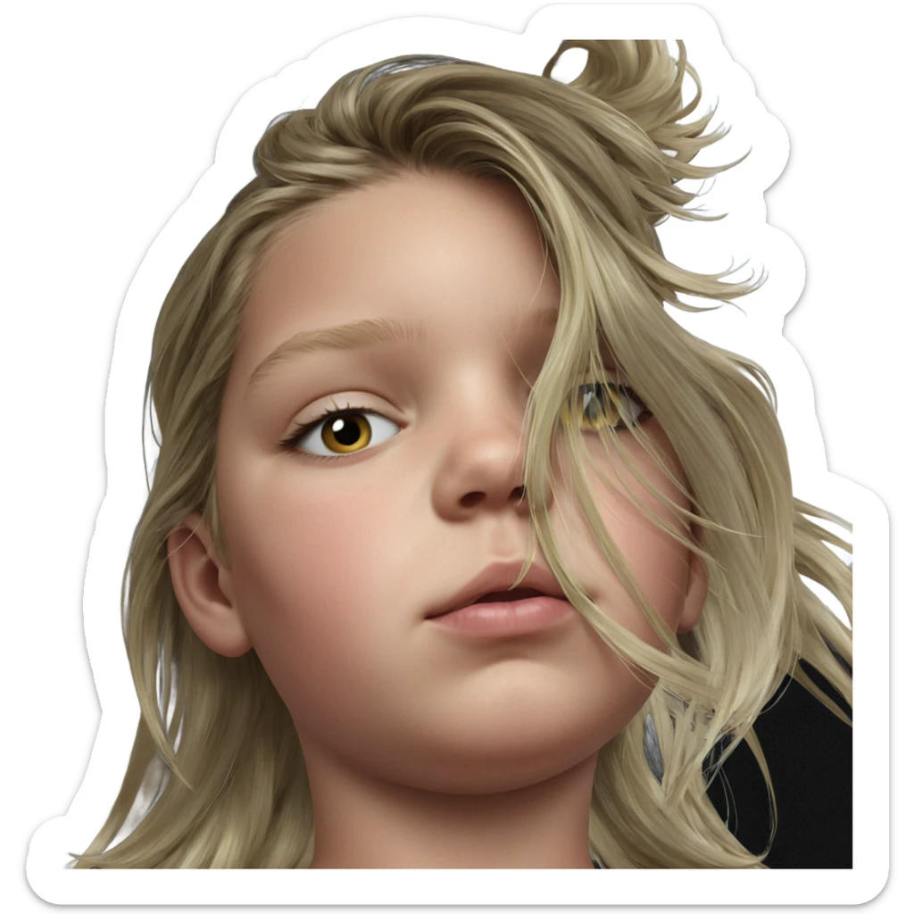blonde girl portrait looking at viewer sticker