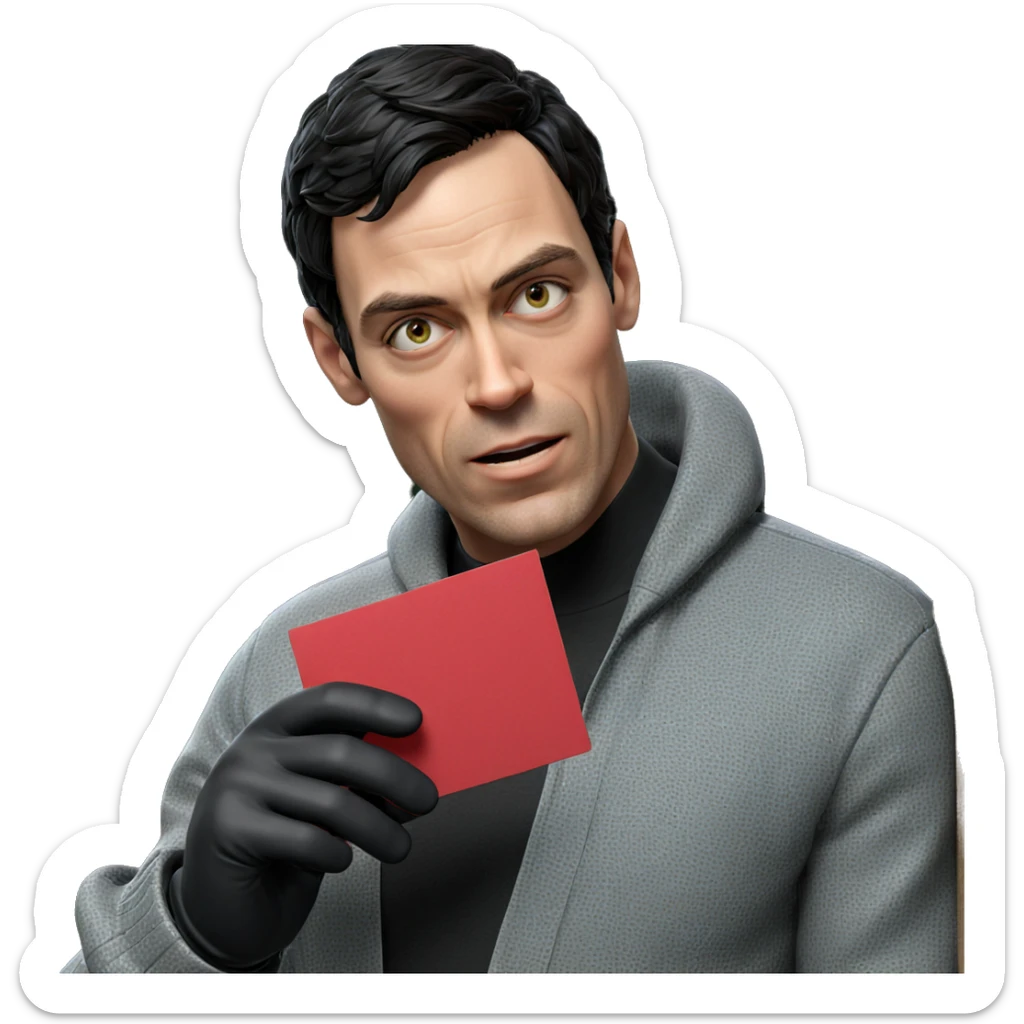 mysterious boy in black gloves sticker