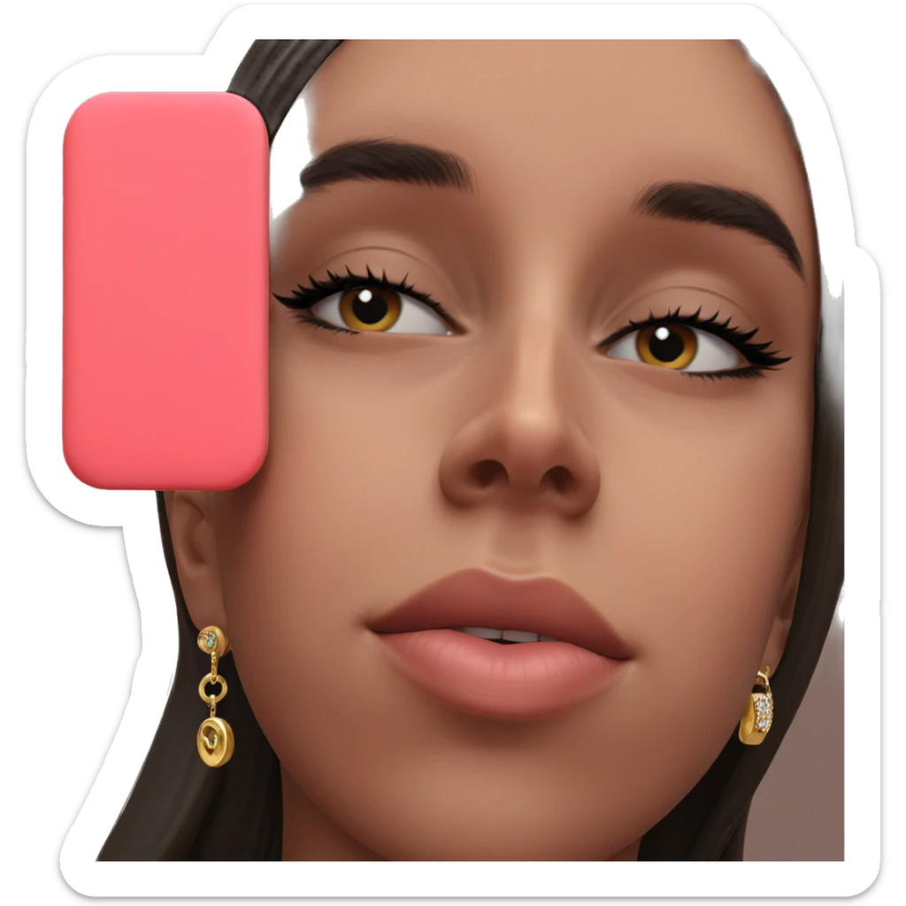 close-up jewelry portrait of girl sticker