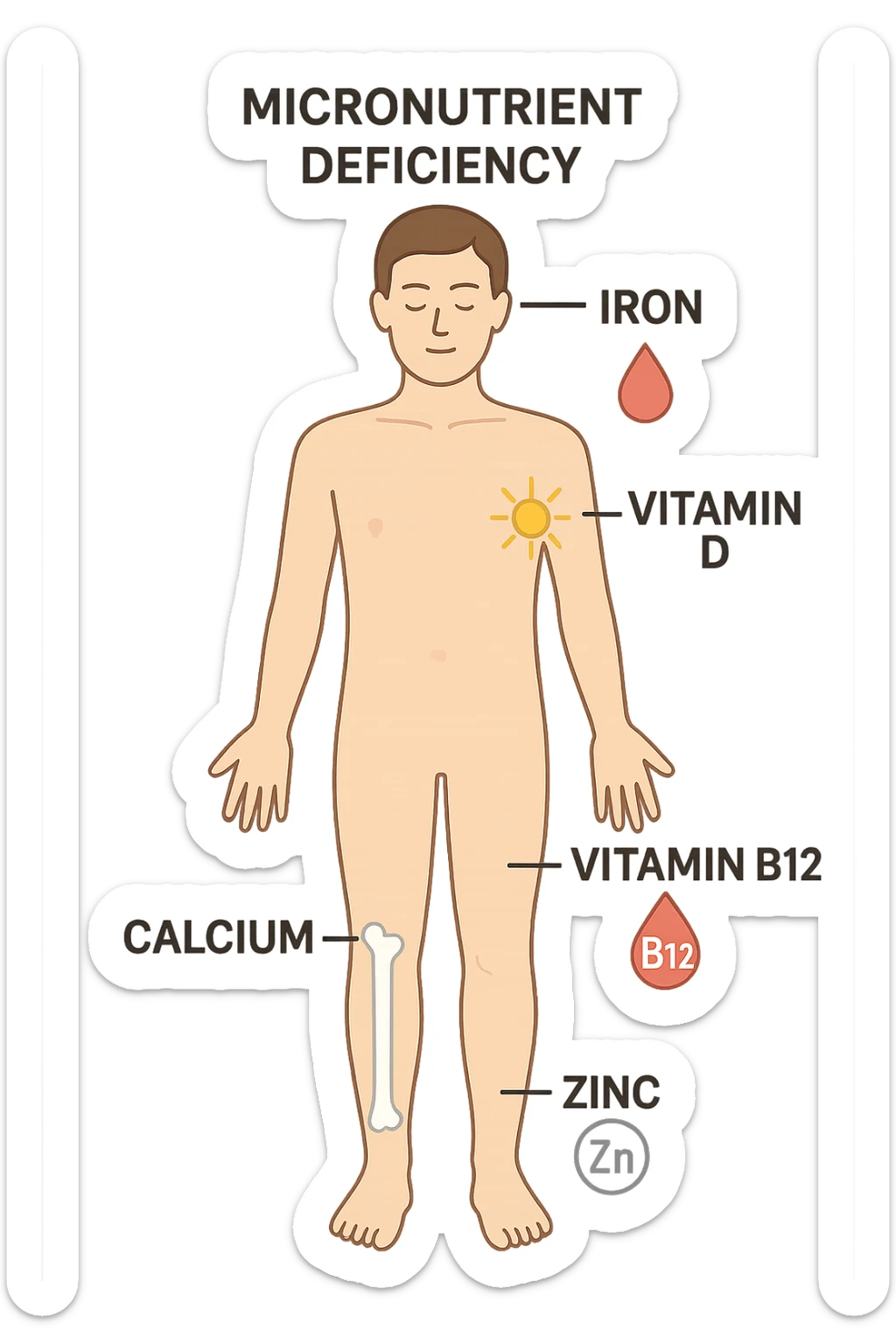 corpo umano in carenza di micronutrienti sticker