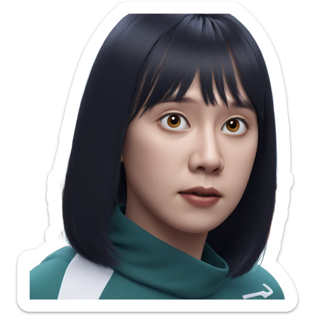 realistic portrait of girl sticker