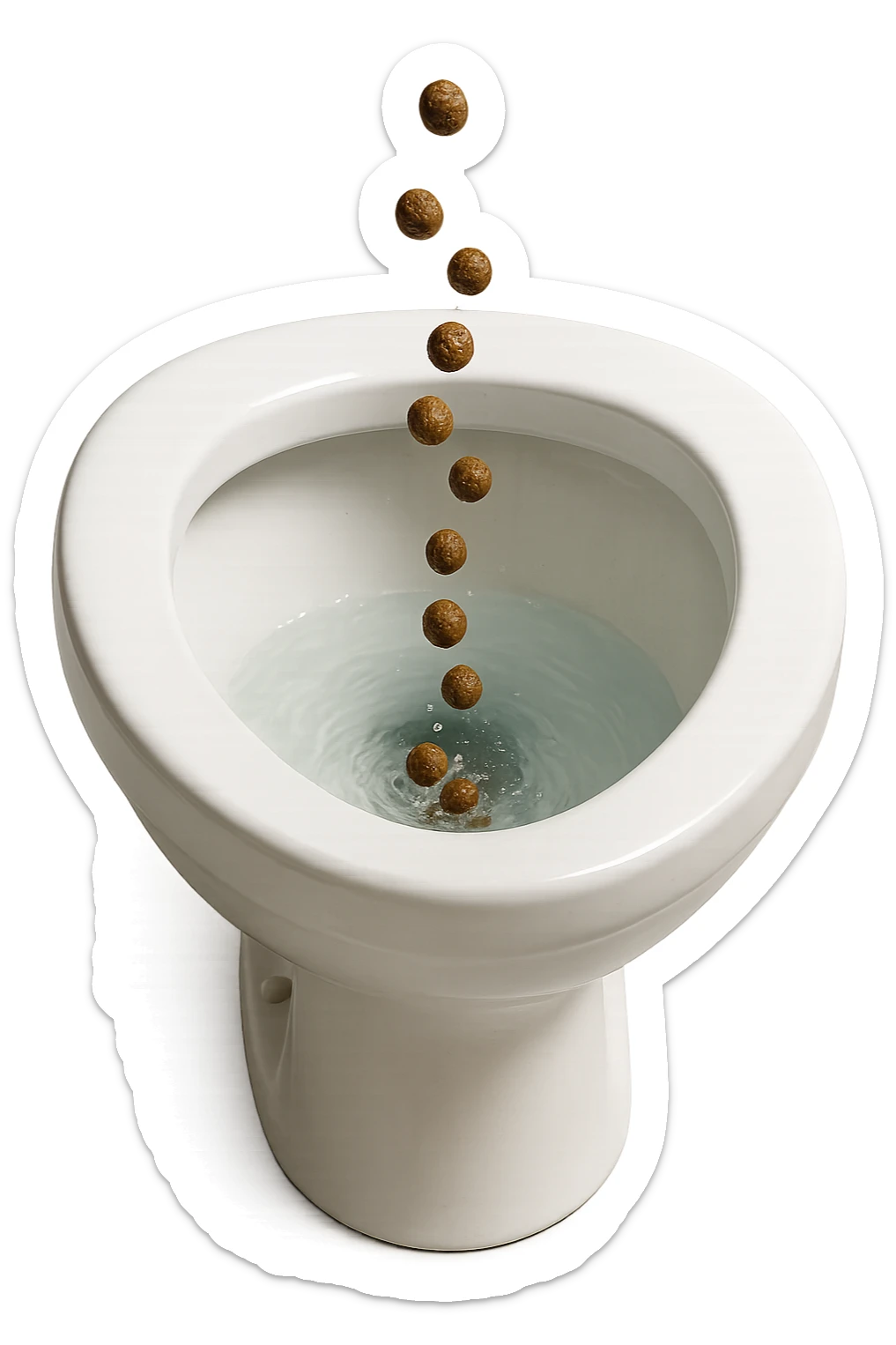 wc realistico con feci a palline che ci cadono dentro, iperrealistico 4k
 sticker