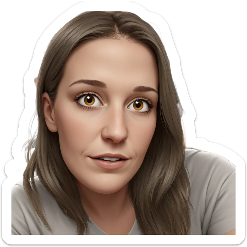 realistic portrait of girl sticker