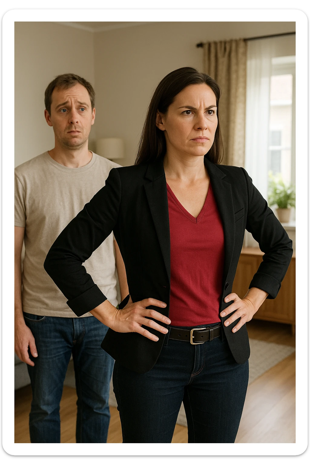 uomo senza energia maschile, uomo che manca di polso, e in famiglia comanda la moglie sticker