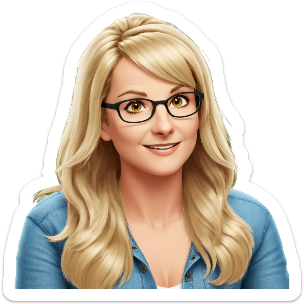 smiling girl with glasses sticker