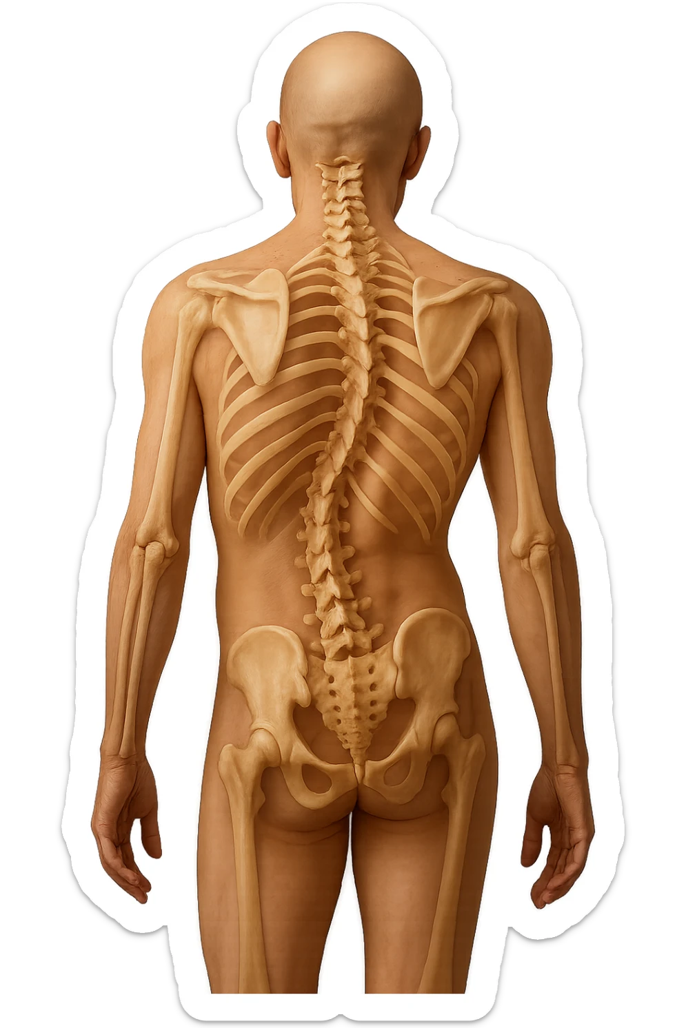 fai immagine identica ma iperrealistico 4k, postura storta con spina dorsale storta sticker