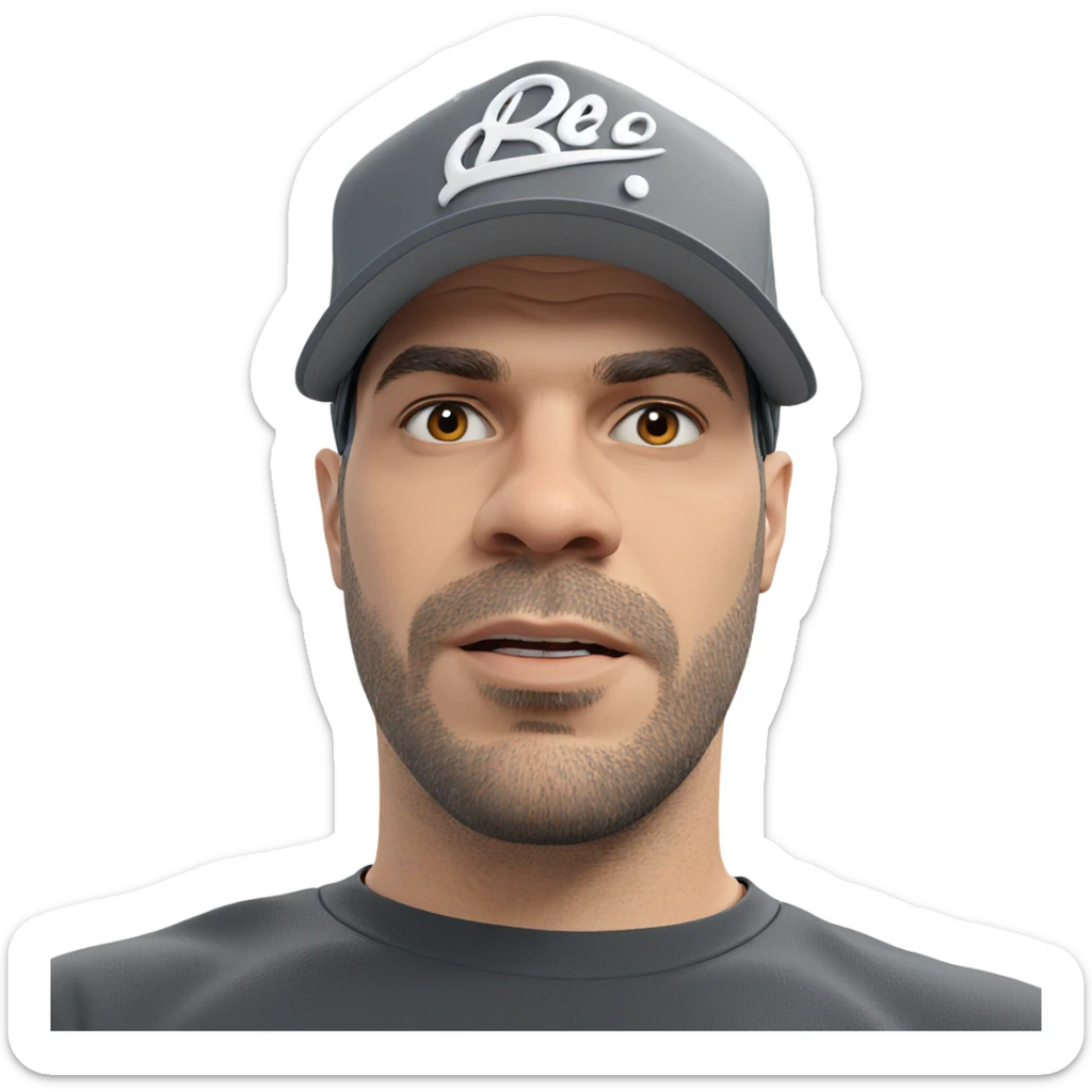 portrait of a bearded man sticker