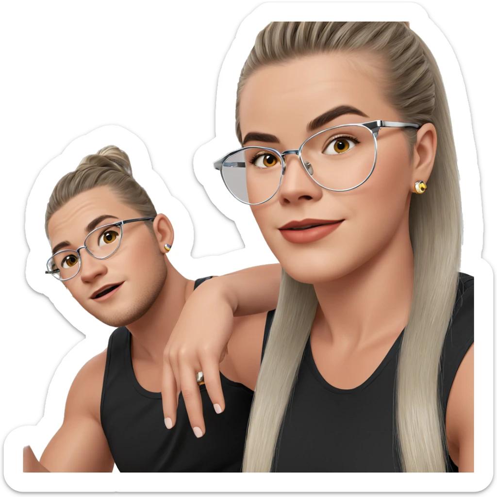 twins with stylish flair sticker