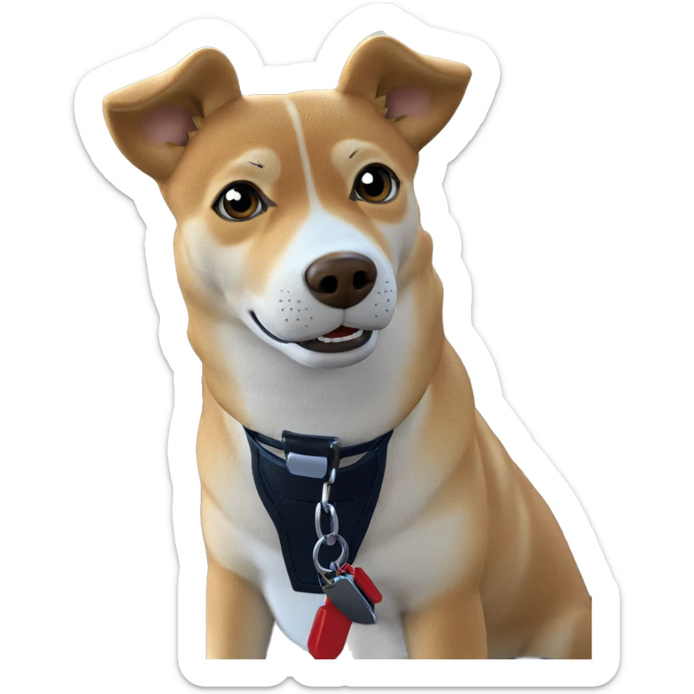 shiba inu in car interior sticker