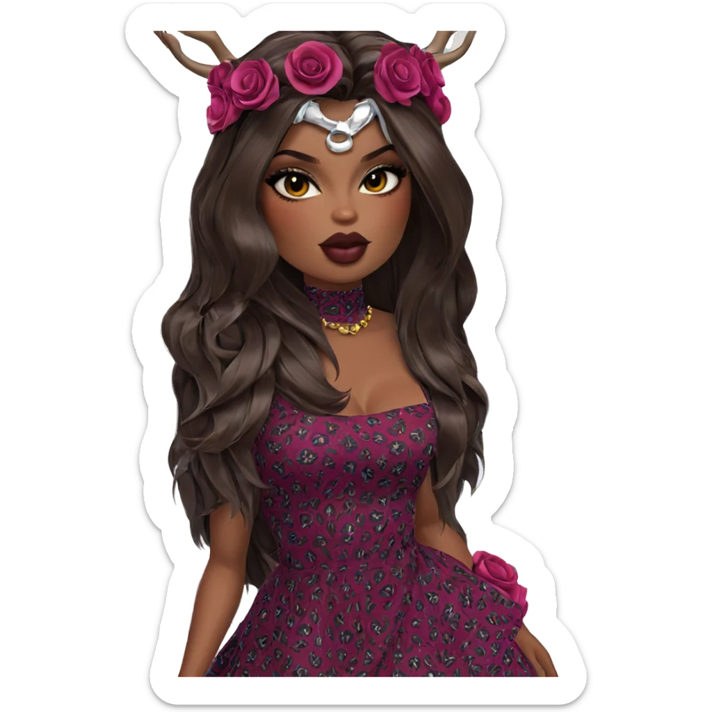 dark-skinned beauty in dress sticker