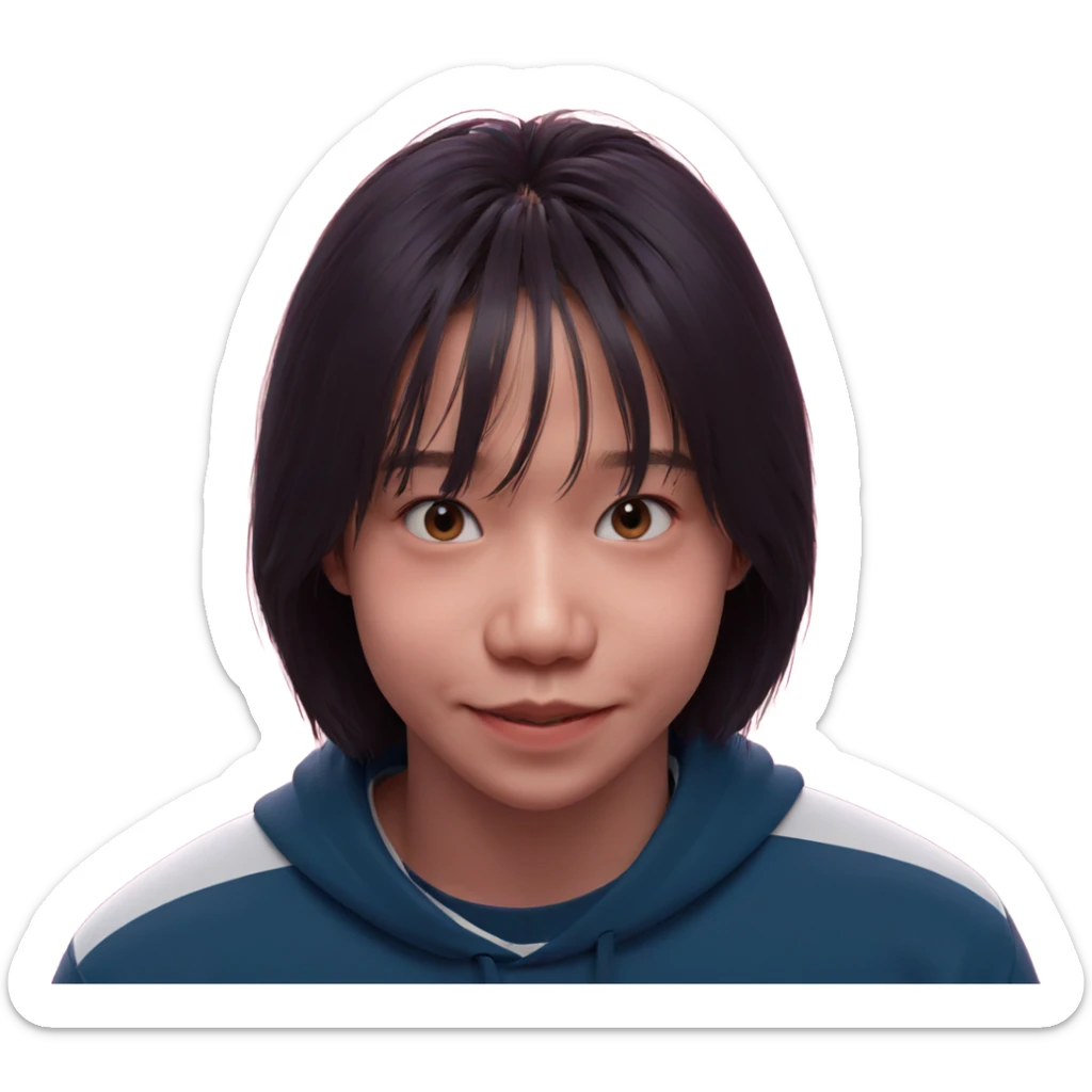 smiling boy on pink background sticker