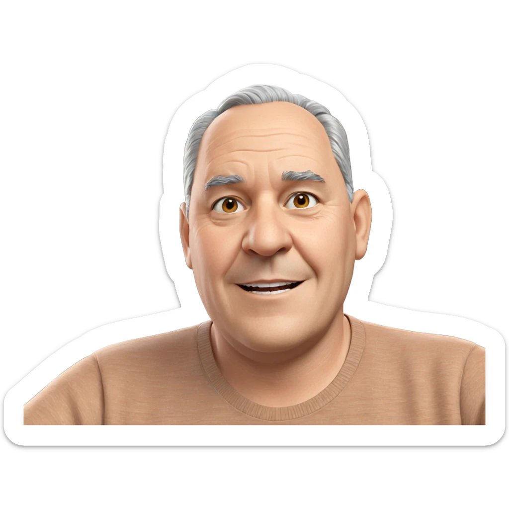 smiling old man in indoor setting sticker