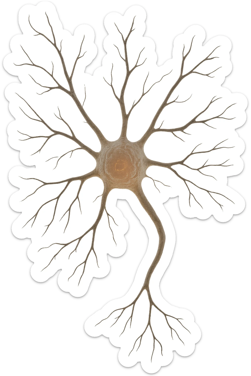 neurone umano anatomico realistico, iperrealistico 4k sticker
