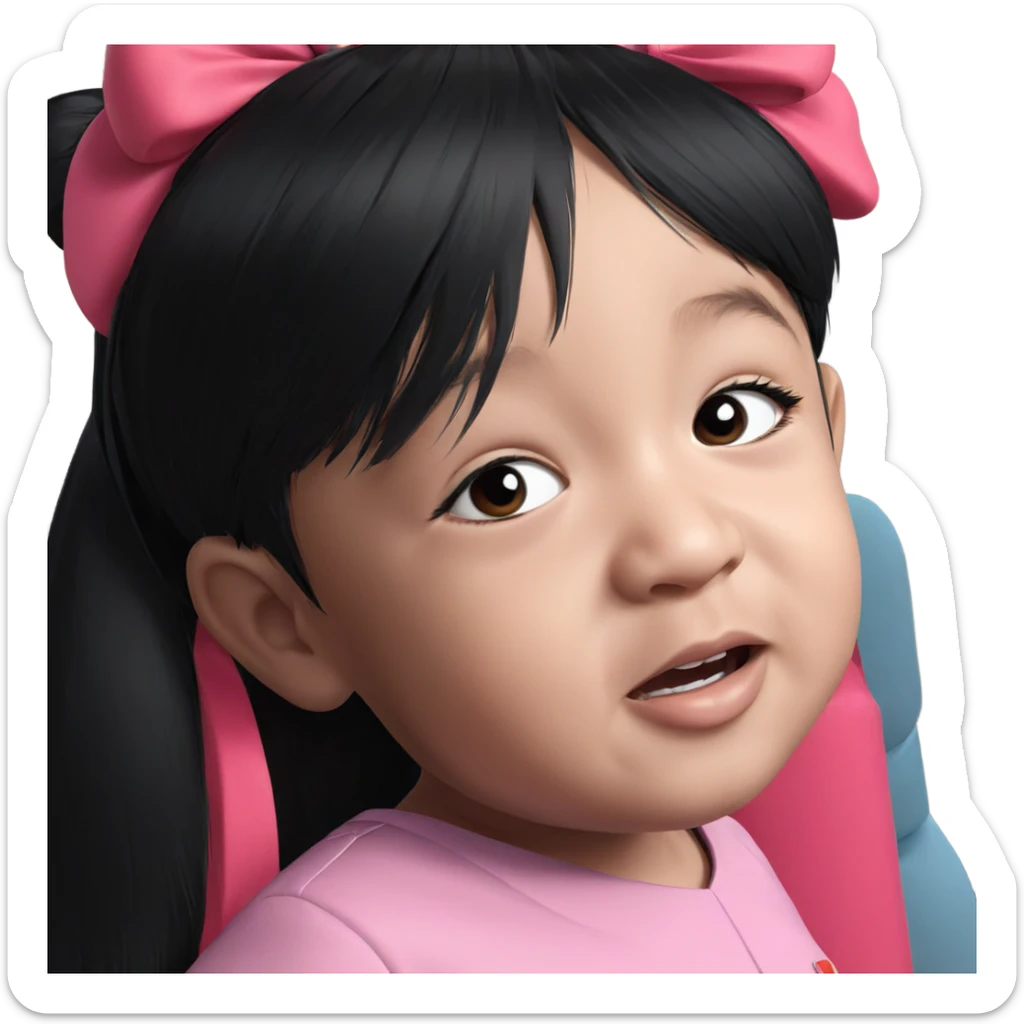 nurse with black hair and bow sticker