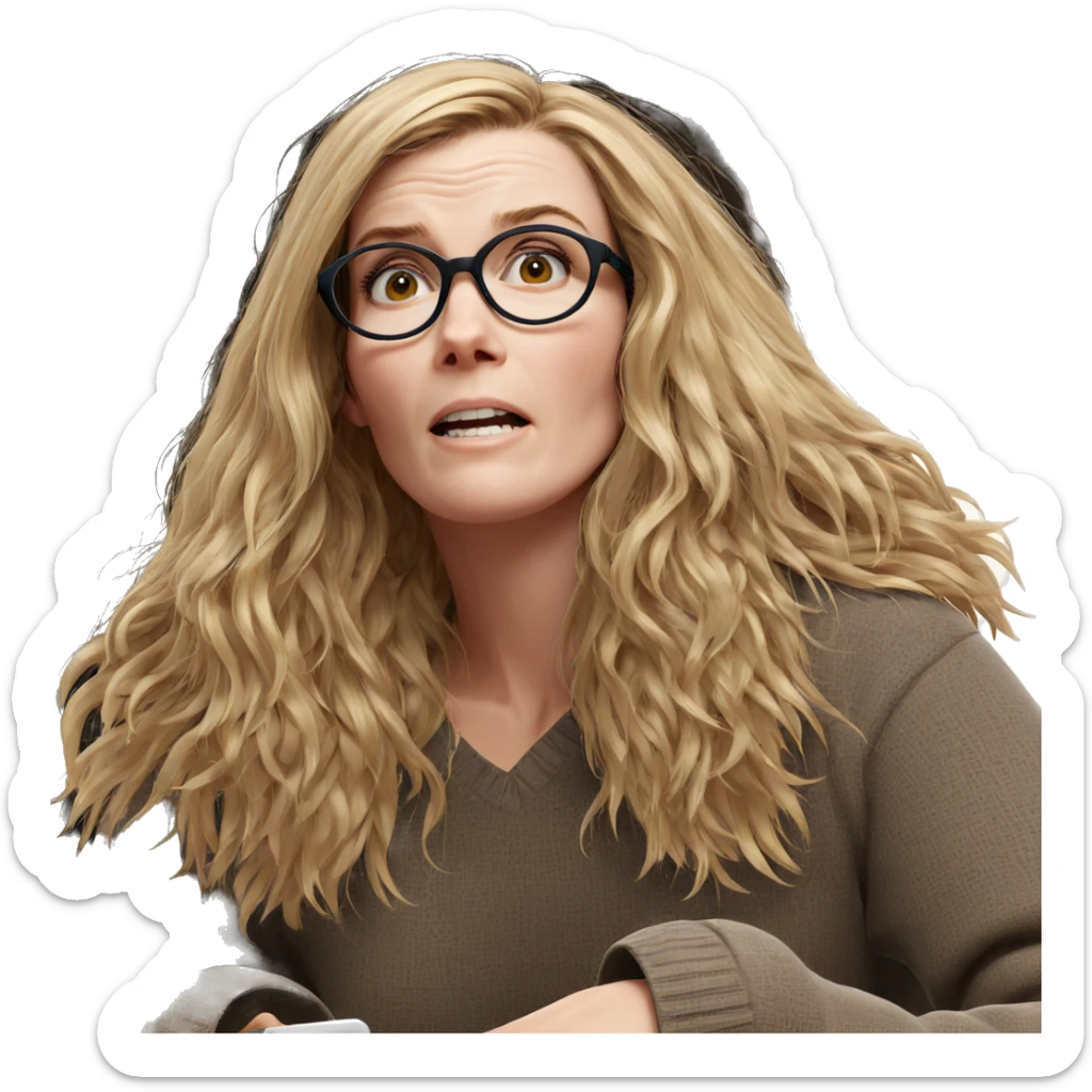 blonde girl with glasses sticker