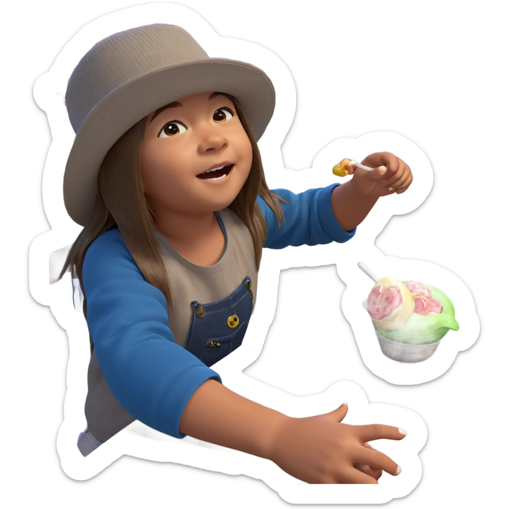 girl enjoying candy moment sticker