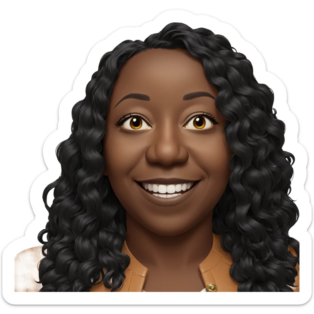 smiling dark-skinned girl portrait sticker