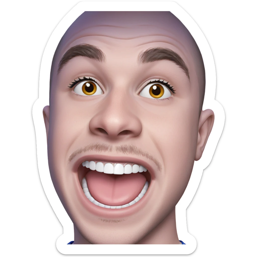 realistic portrait of a boy sticker