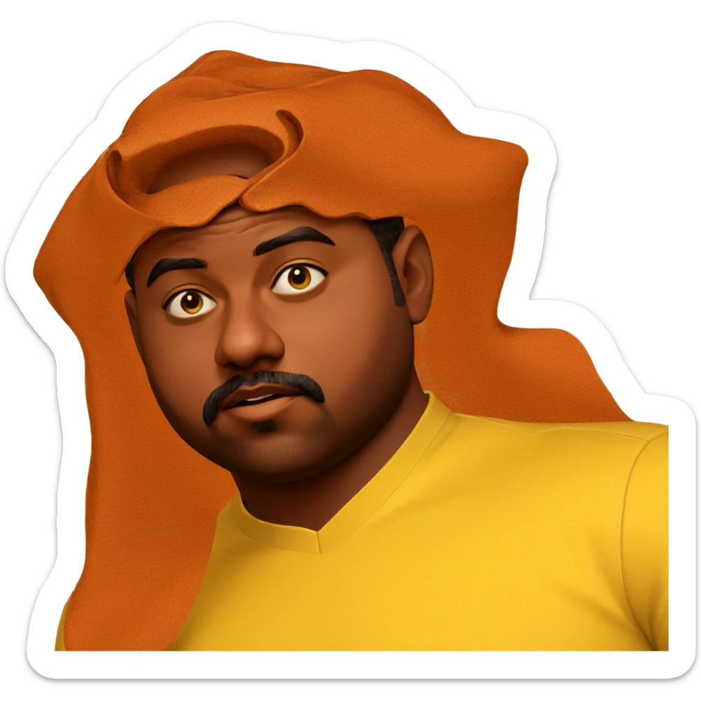 portrait of dark-skinned male sticker