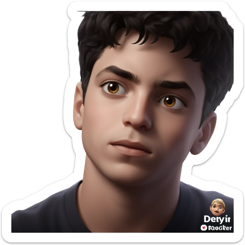 blurry portrait of a boy sticker