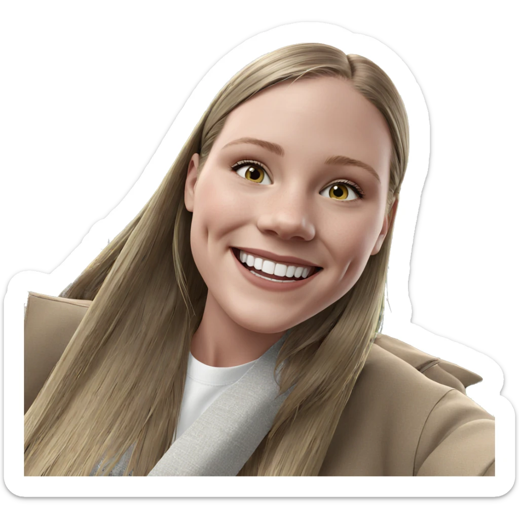 smiling girl in outdoor setting sticker