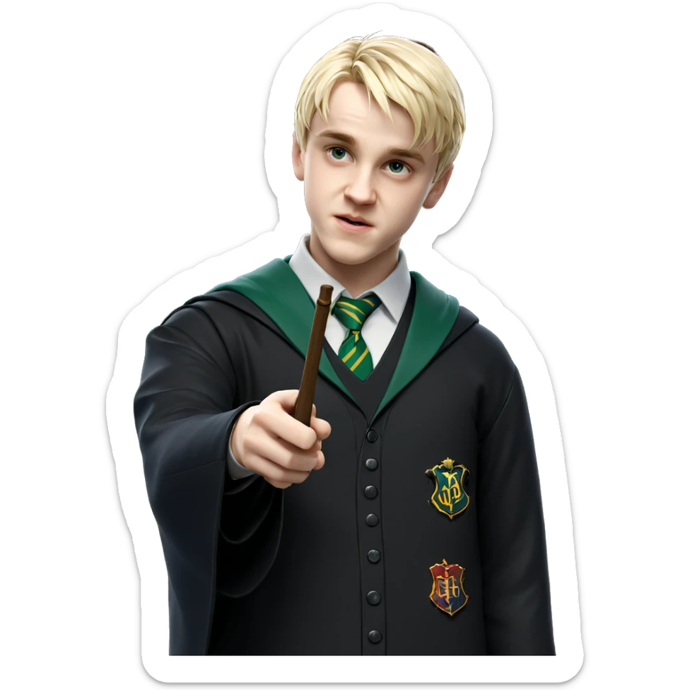 blonde boy in hogwarts uniform sticker