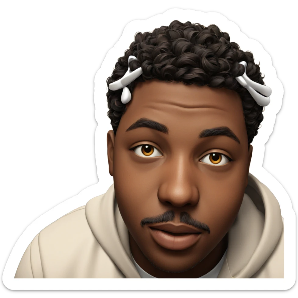 portrait of a dark-skinned male sticker