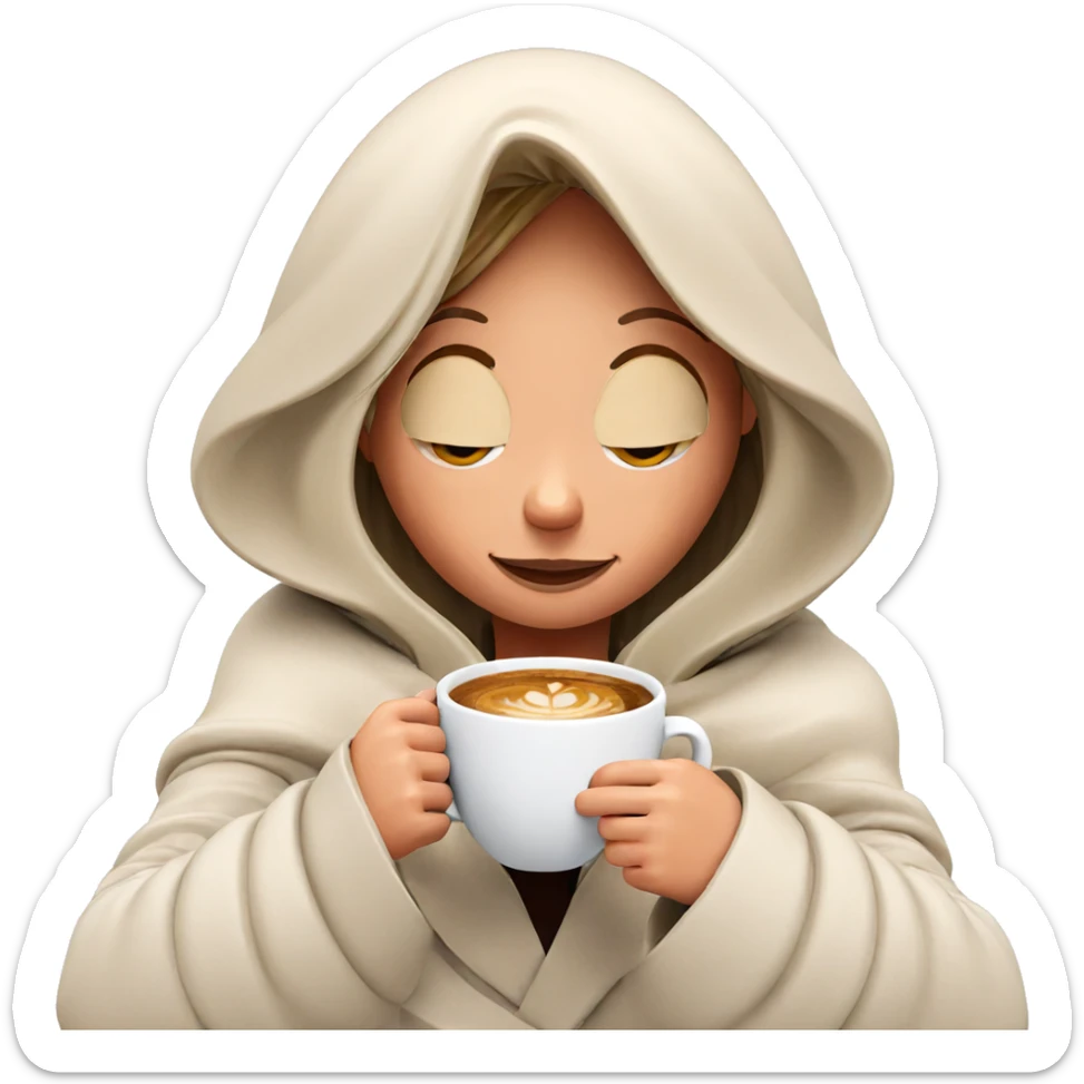 smiling girl enjoying coffee sticker
