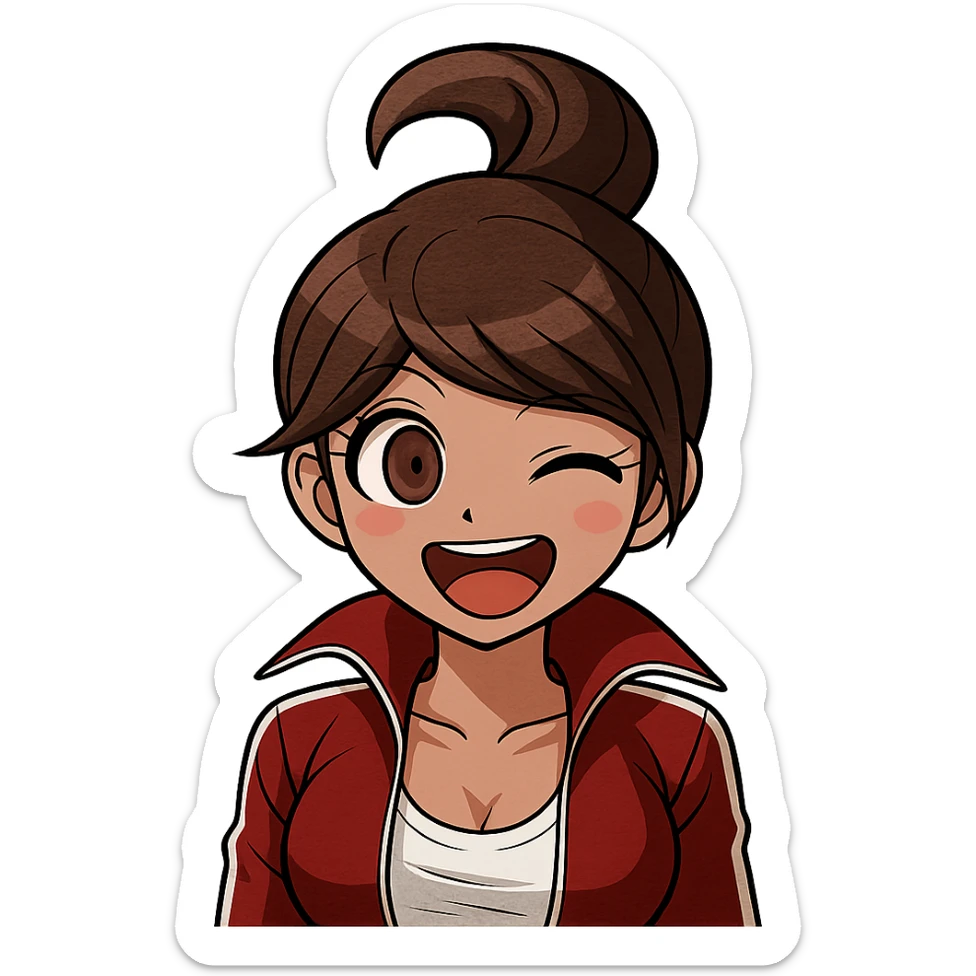 Danganronpa style emoji of Aoi Asahina sticker
