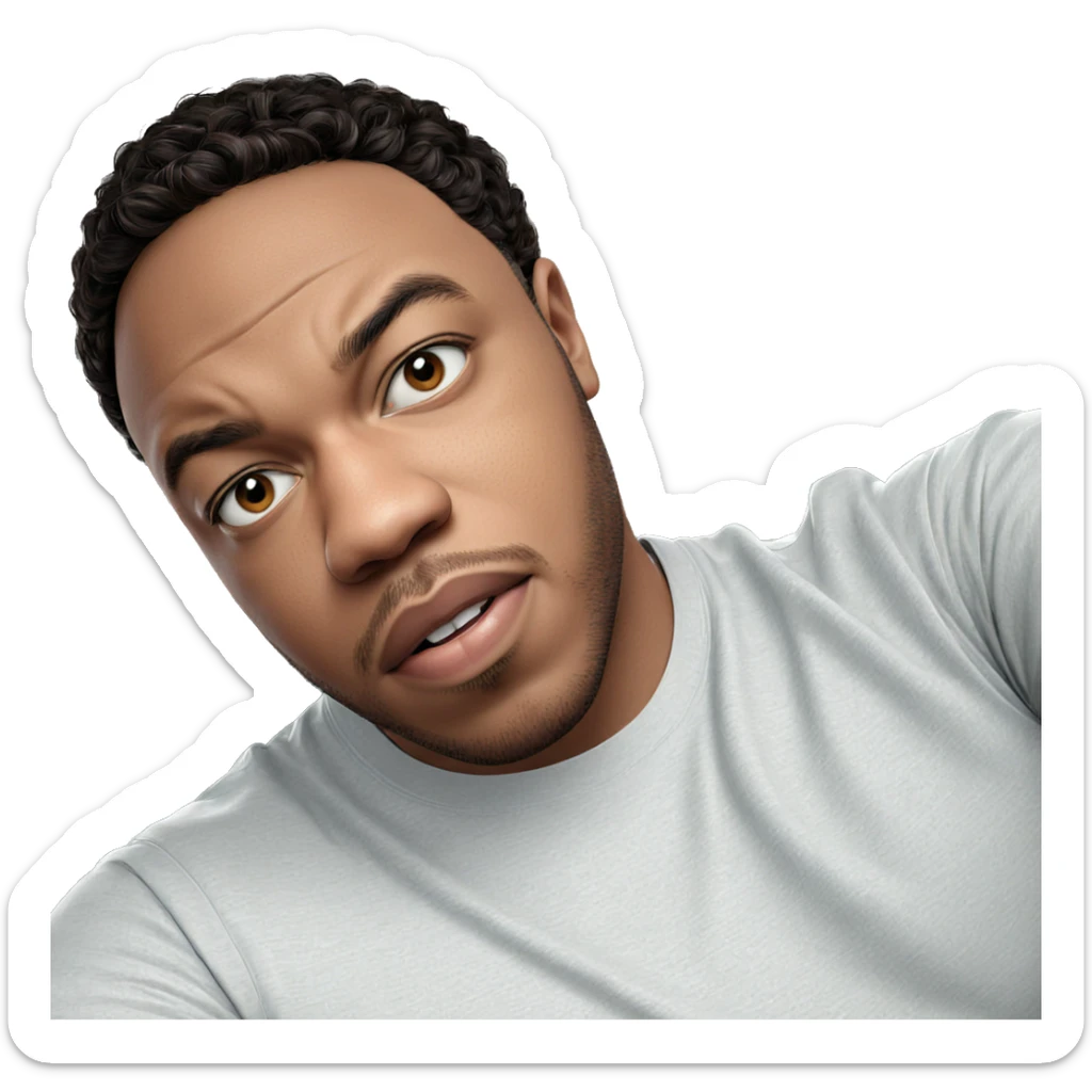 realistic portrait of brown eyed boy sticker