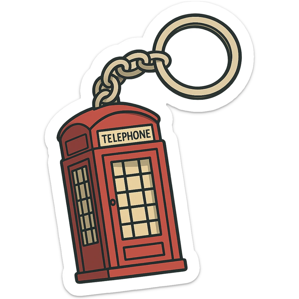 London red phone box keyring sticker