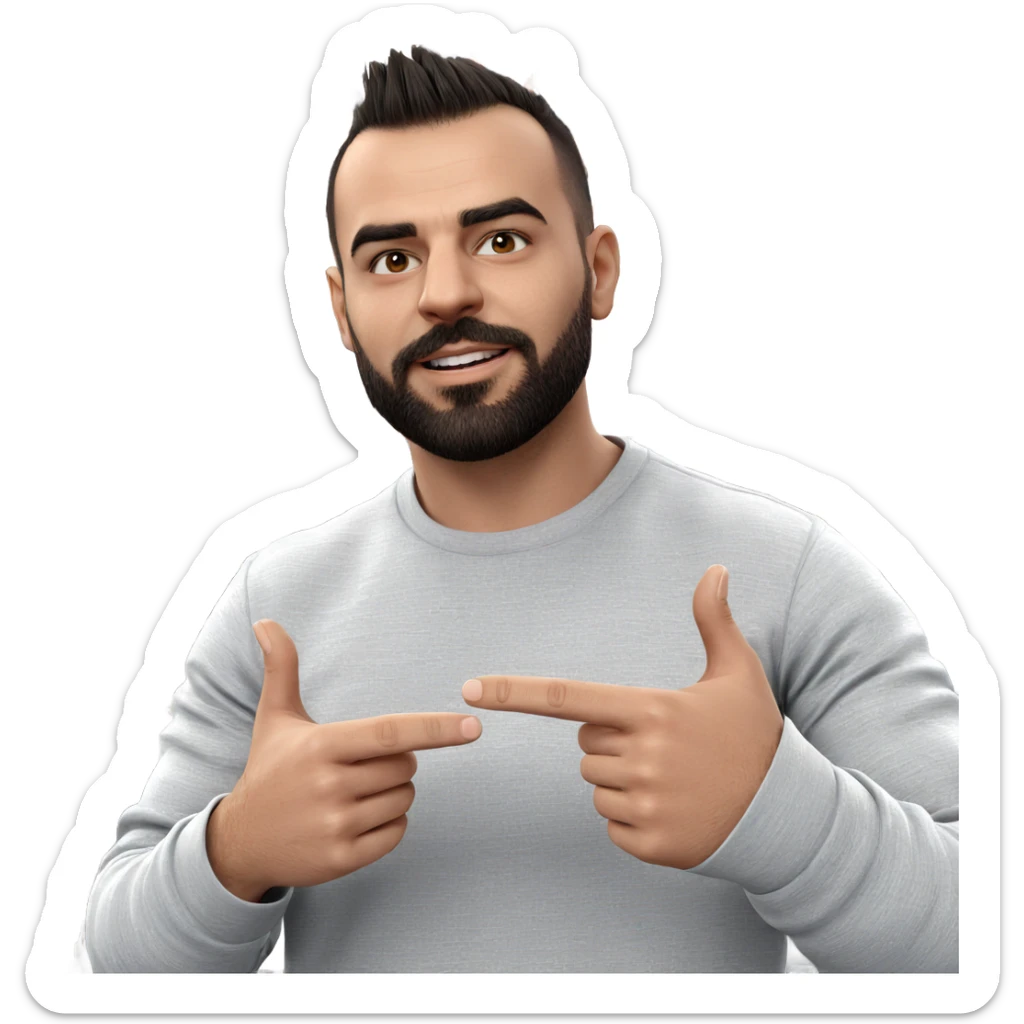 male portrait with mohawk hairstyle sticker