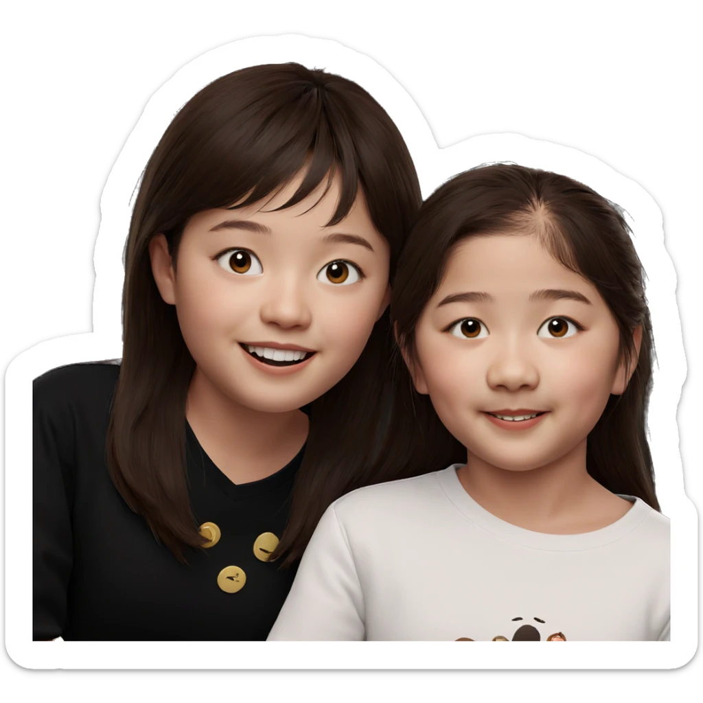 smiling girls with brown hair sticker