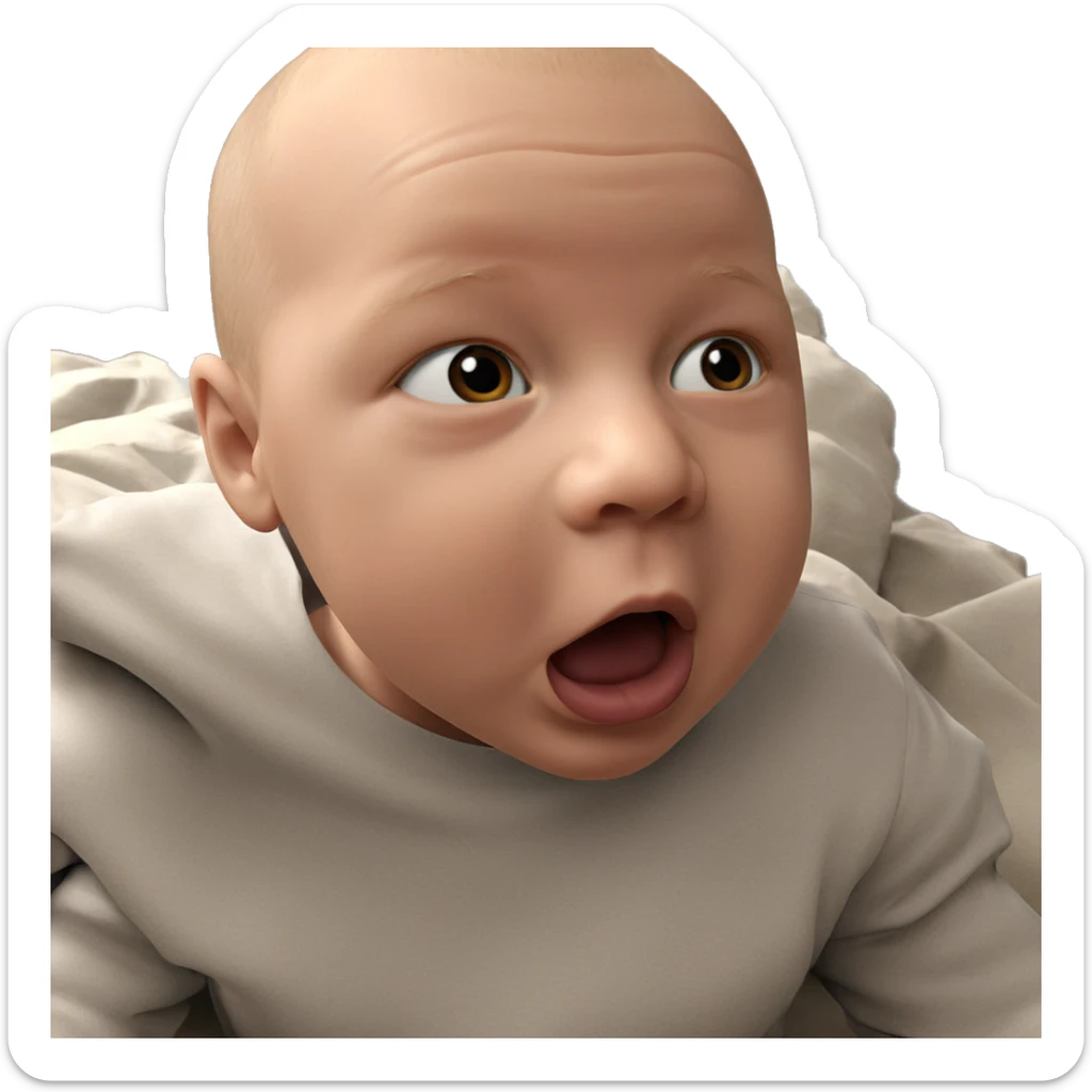 bald boy with open mouth sticker