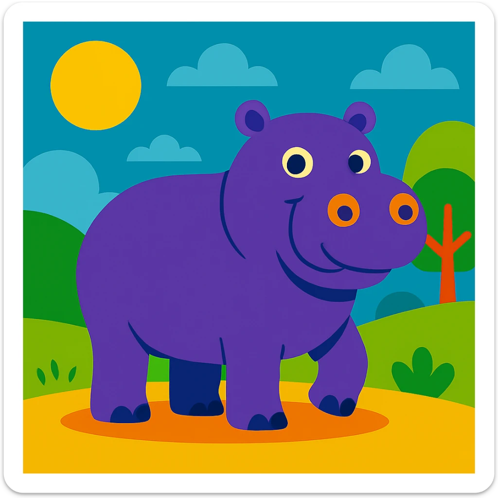 Hippopotamus sticker