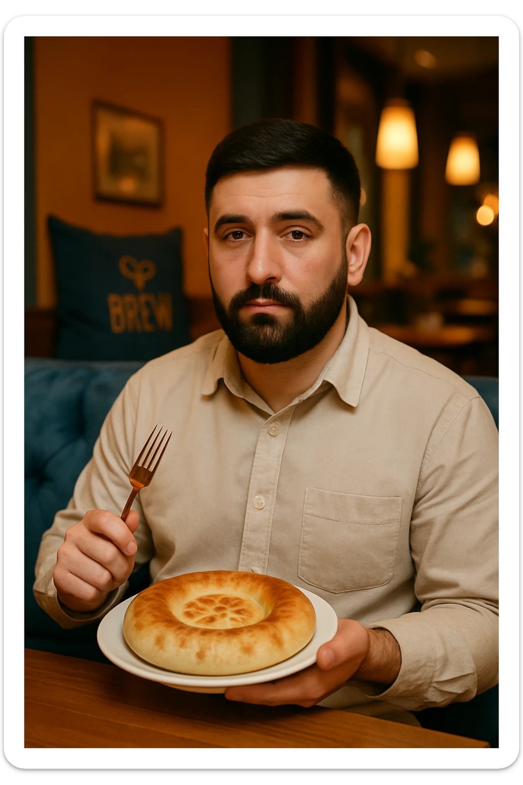 birinchidagi odamni yuziga 2 rasmdagi odamga juda uxshatib chizib bergin xuddu shunday non yen utirganini sticker