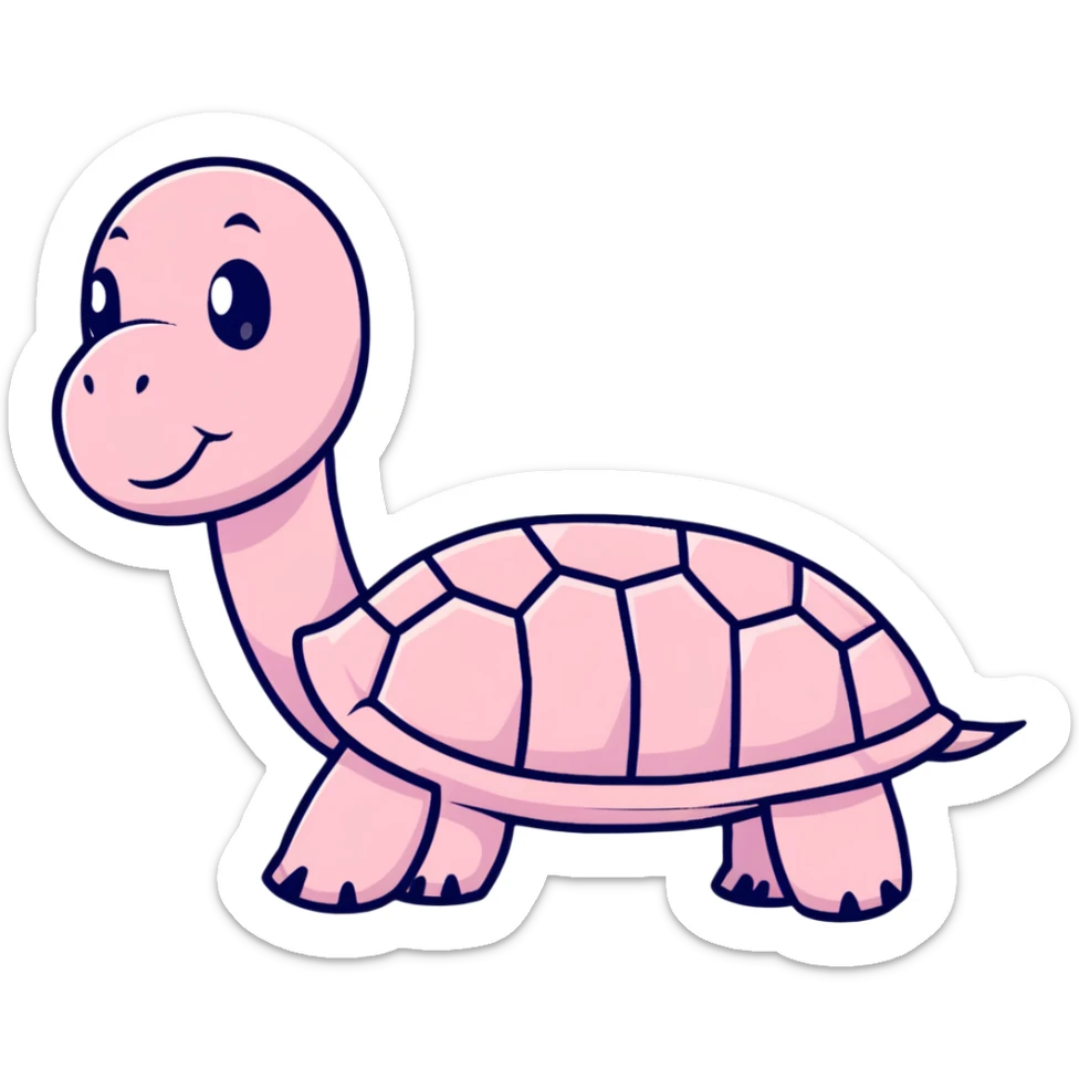 light pink turtle, cute, adorable, looks like a stuffed animal with no details in skin sticker