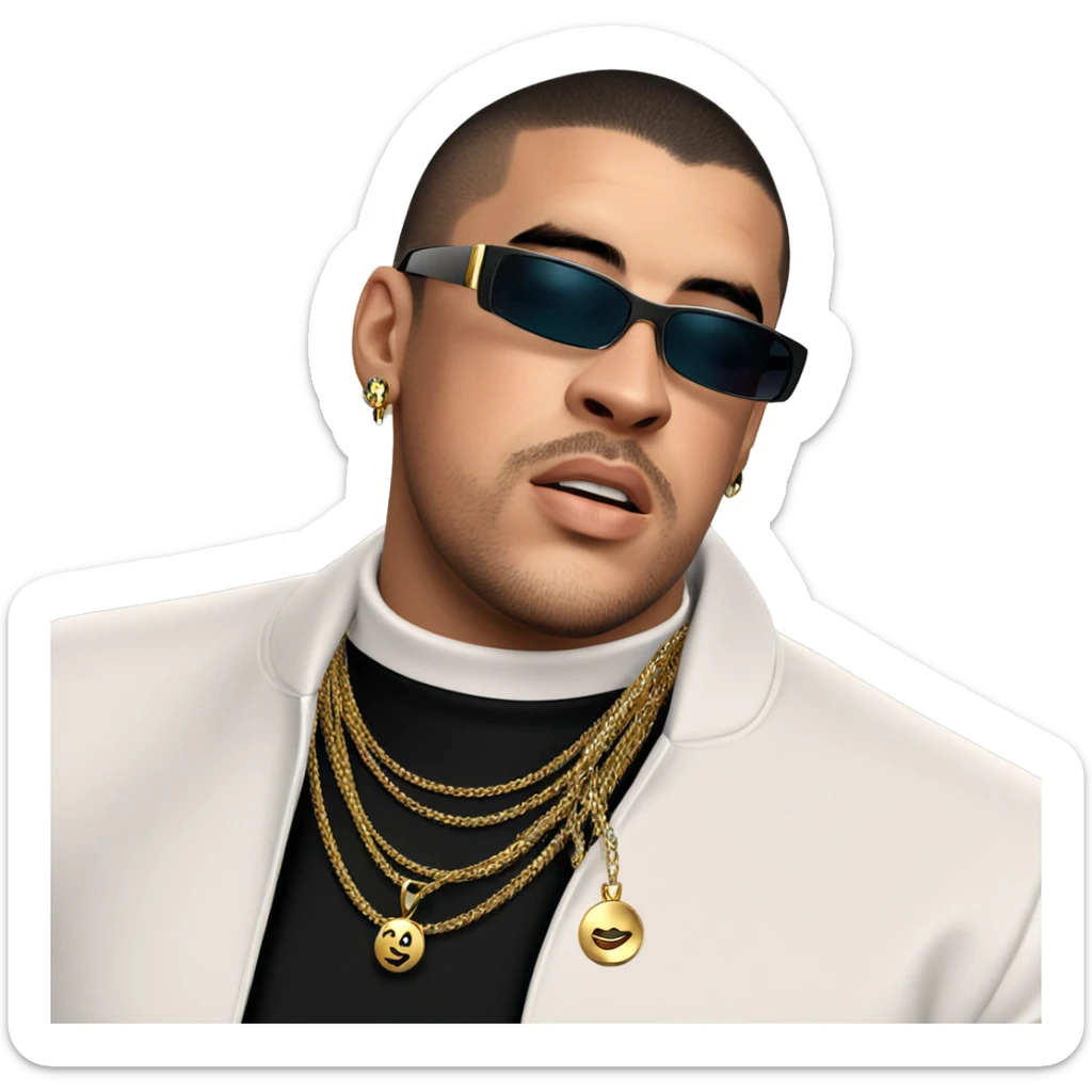 stylish male with jewelry sticker