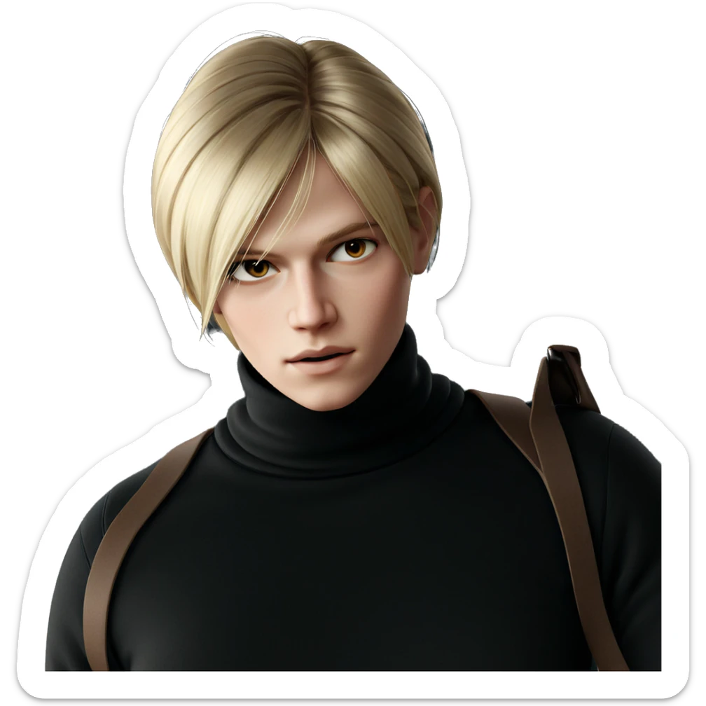 blonde girl in turtleneck sweater sticker