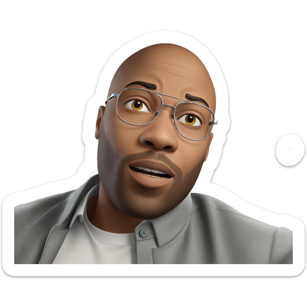 bald man in car interior sticker