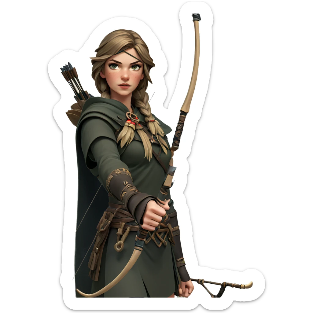 forest warrior with bow sticker