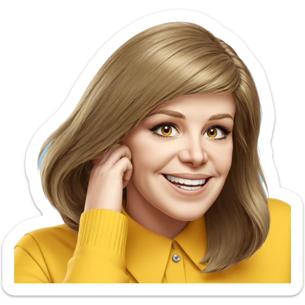 smiling girl in collared shirt sticker