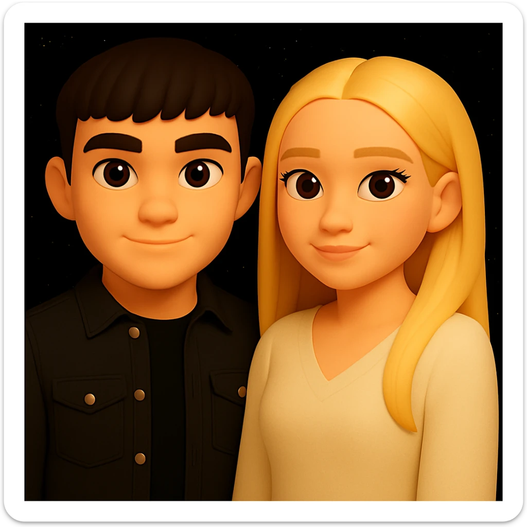Edit the image to change the shape of the girl's blouse to make it a little looser, while keeping her overall appearance and the 3D emoji style look intact. Maintain the 3D emoji style characteristics in the edit. sticker