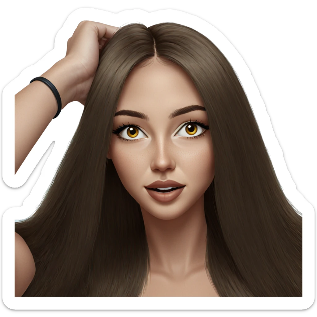 realistic portrait of girl sticker